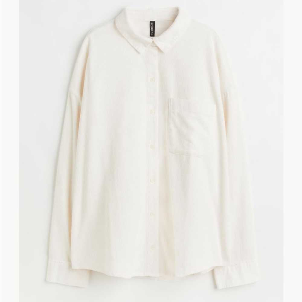 H&M White Corduroy shirt